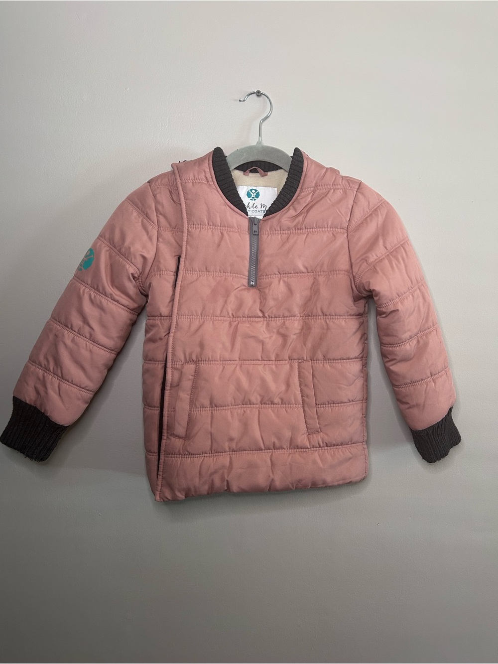 Buckle Me Pink Quilted Half-Zip Puffer Jacket